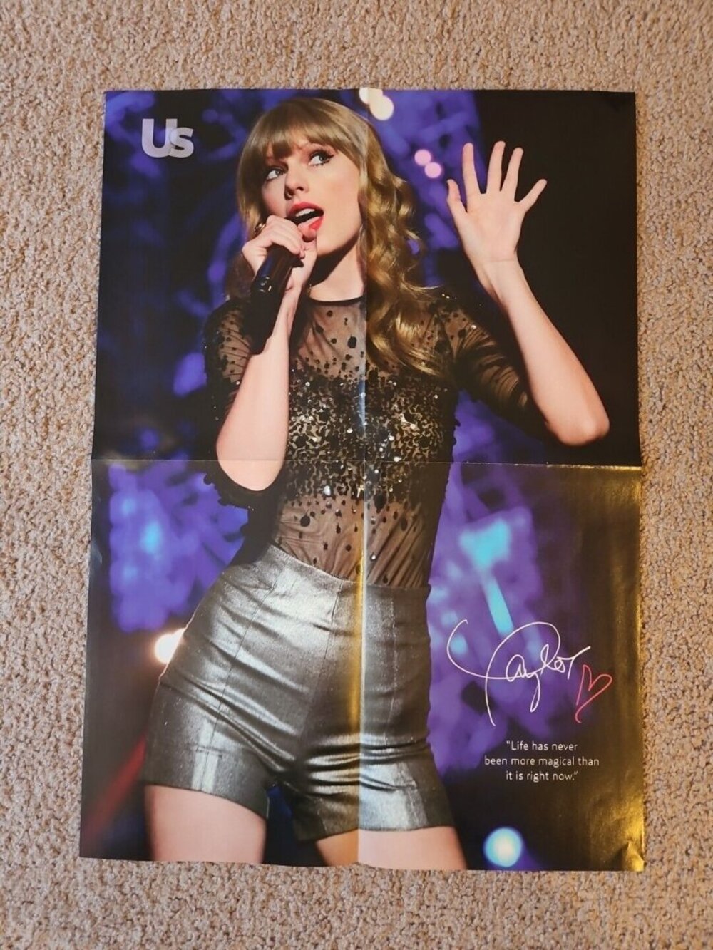 Taylor Swift Poster Us Magazine 15''x21'' Purple Performance Live Music 2013